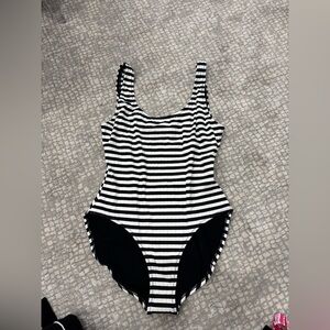 Solid and striped Annemarie swimsuit